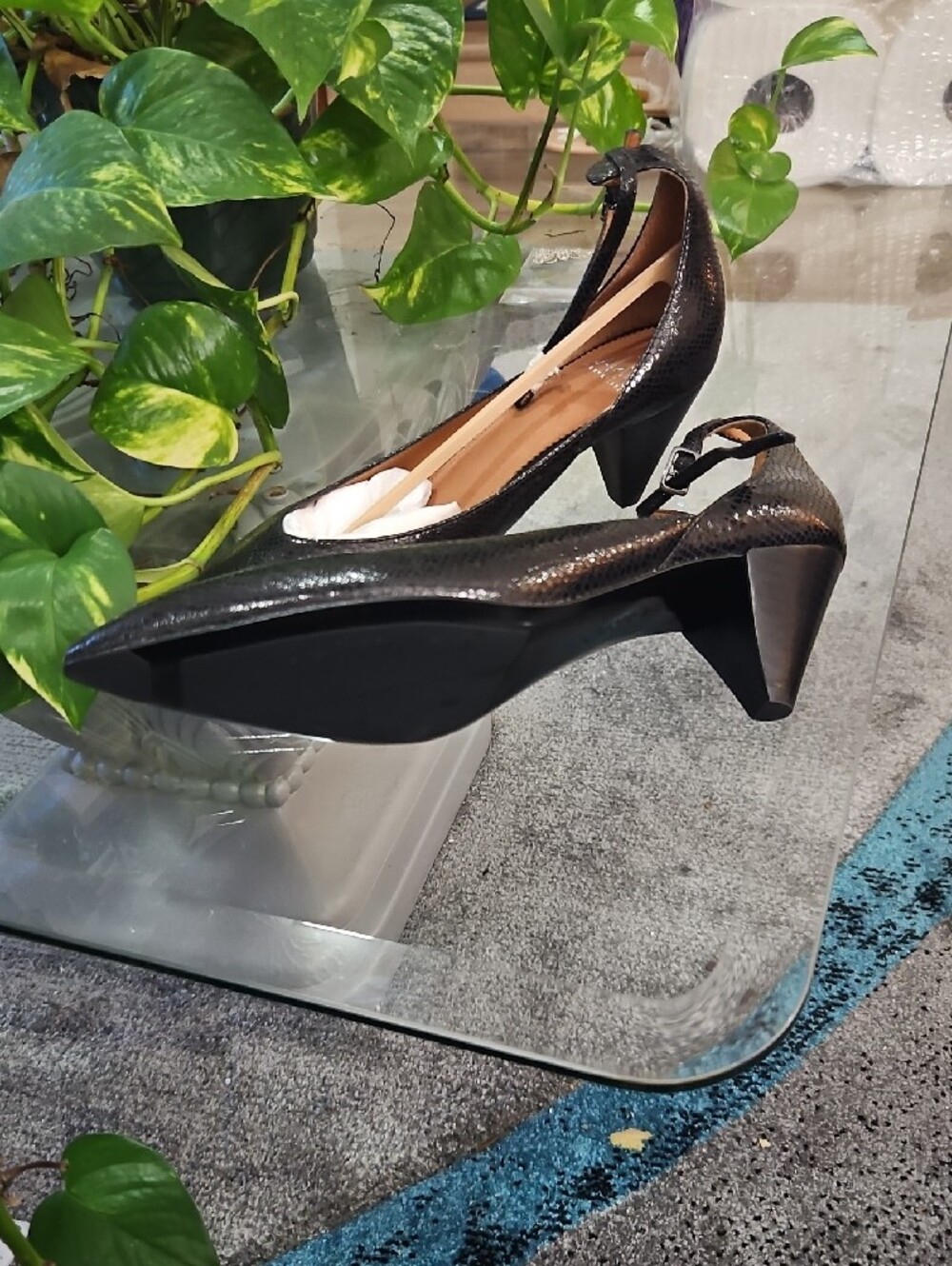 Franco Sarto Black Pointed Ankle-Tie Heels - Picture 5 of 6